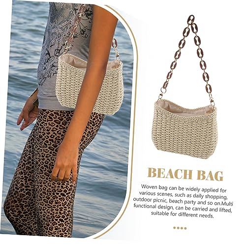 KESYOO Woven Straw Tote Bag for Women Beach Bag with Solid Color Design for Summer Vacation Parties and Daily Use Lightweight and Storage4