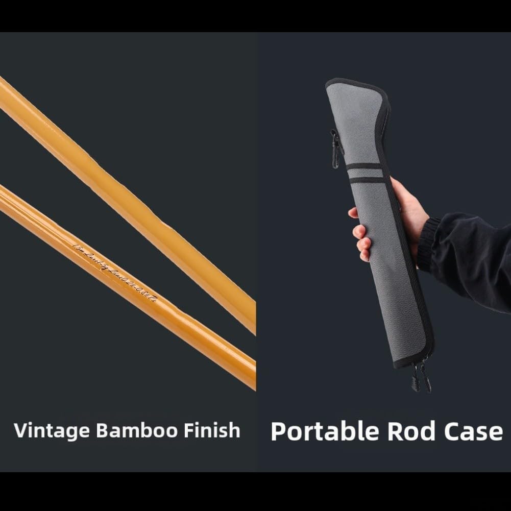 Canna da pesca telescopica compatta da 1,5 metri in fibra di carbonio a 32,5 cm per lancio di esche da esterno portatile Tackle legno tono