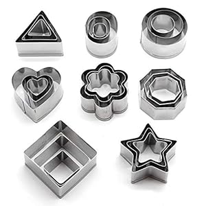 O-Kinee Plätzchen Ausstecher Mini, Kleine Keksausstecher aus Edelstahl, 24 Stck Geometrische Keks Ausstechformen Set…