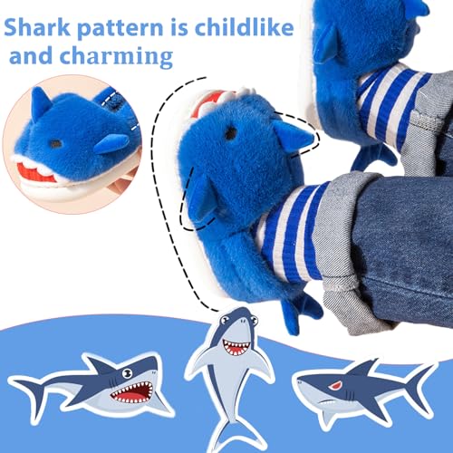 Fiedaz Boys Girls Shark Slippers for Toddler Kids - Cute Plush Warm Non-Slip Indoor Bedroom Winter Shoes - Image 4
