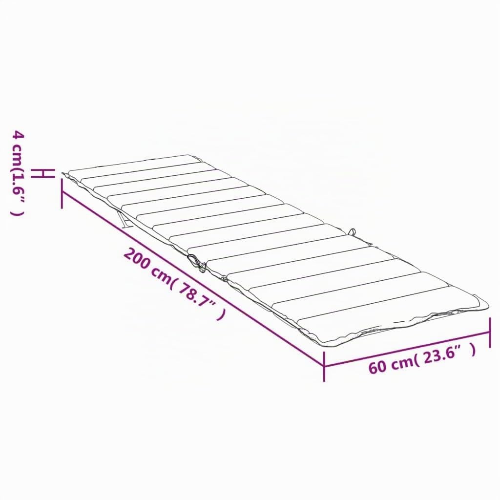 Tomostar Coussin Bain de Soleil, Coussin de Chaise Longue Matela Transat Extérieur Multicolore Tissu Oxford 200 x 60 x 4 cm