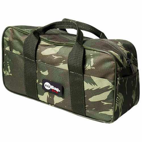 Bolsa de Pesca Pequena Nylon 600 Resistente à Água Costura Reforçada Zíper Grande Alça de Mão Organizador Tralhas Iscas Linha Anzol Acessórios Carretilhas Molinete Nü Bag Fishing (Camuflado)