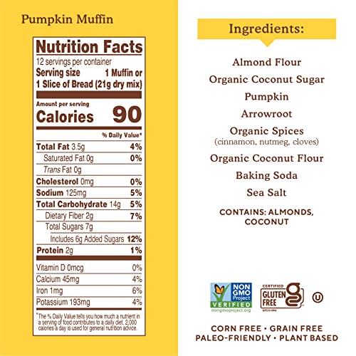 Image of Simple Mills Almond Flour Baking Mix, Pumpkin Muffin & Bread Mix, Gluten Free, Plant Based, Paleo Friendly, 9 Ounce (Pack of 6)