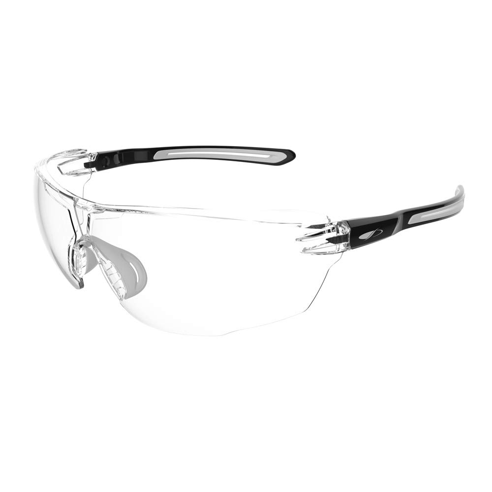 JSP Seez Safety Spectacles Black and Light Grey Temples Clear Lens (1SEZBG23CKN)