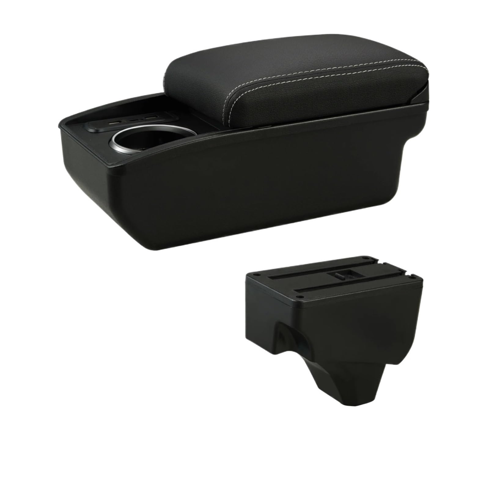Ggwqoops Car Armrests For Peugeot 208 2008 2019-2024 Car Armrest Storage Box Dedicated Retrofit Parts Interior Accessories Armrest Box(C3 White Line 6USB)