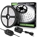 Lepro LED Strip Light, 32.8Ft Dimmable Vanity Lights, 6000K Super Bright LED Tape Lights, 420 LEDs SMD 2835, Strong 3M Adhesive, Suitable for Home, Kitchen, Under Cabinet, Bedroom, Daylight White
