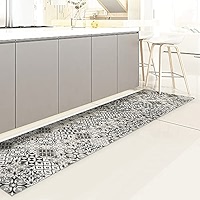 CREARREDA Non-Slip And Washable Vinyl Kitchen Rug, Multi-Purpose Runner, Wear-resistant, Stain Resistant Kitchen Runner, Suitable For Holding Under - View #14