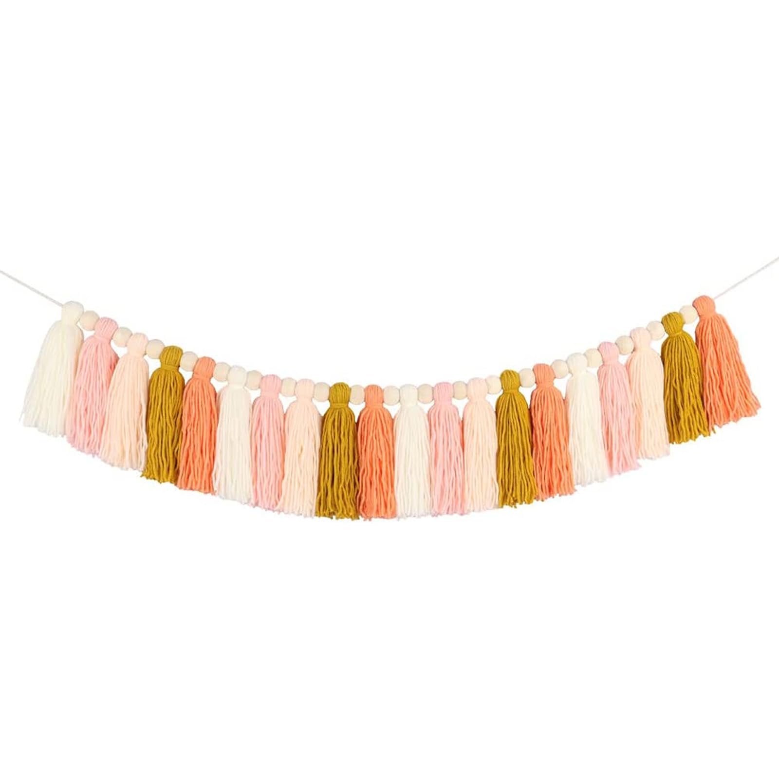 Xjdzineq Tassels Garlands Cotton Pastels Banners Colorful Birthday Christmas Party Decoration Wall Hangings for Bedroom, Nursery Wall Decoration