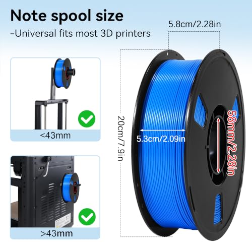 Image of Dynta PLA 3D Printer Filament 2-Pack, Blue + Red, 1kg Per Spool, 1.75mm ±0.02mm. Widely Compatible with Creality, Bambu Lab and Flashforge, Ideal for Beginners and Creative Makers