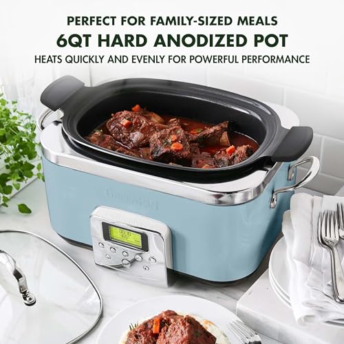 GreenPan-Elite-8-in-1-Programmable-6QT-Electric-Slow-Cooker-Dishwasher-Safe-Lid-Removable-Crock-PFAS-Free-Healthy-Ceramic-Nonstick-Multi-Cooker-SearSauteBrownSteam-BasketRoast-Sky-Blue