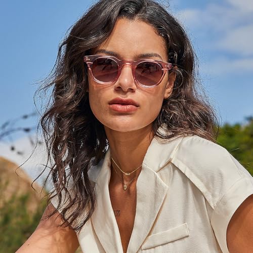 Image of CARFIA Retro Sunglasses for Men Polarized UV400 Protection, Cool Round Acetate Fashion Shades