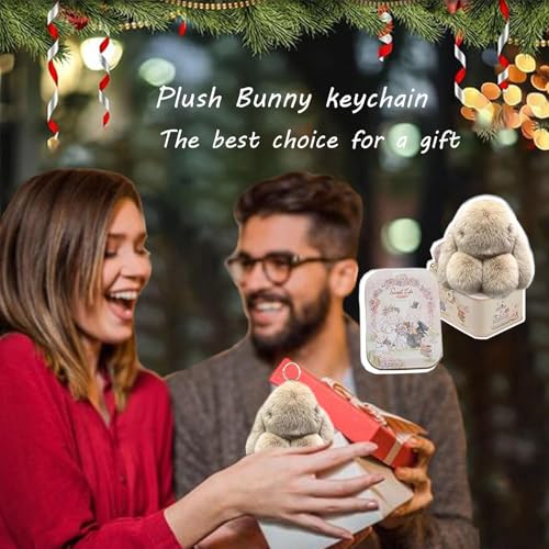 Image of BOVVSKY Bunnylulu Keychain with Box, Bunny Keychain with Tin, BunnyCute Plush Key chain