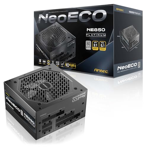 ANTEC NE850 PLATINUM ATX 3.1 PC�d�����j�b�g 850W PCIe 5.1���� 80PLUS PLATINUM�F�� �������E���ϋv �t�����W�����[ PSU �u���b�N