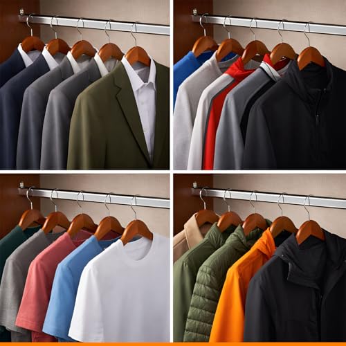 Image of VOLO Stainless Steel Oval Wardrobe Hanger Rod with End Supports - Heavy Duty Closet Hanging Rod for Clothes Storage, Wall-to-Wall Fitting (3 Ft, 3cm Thickness, Silver)