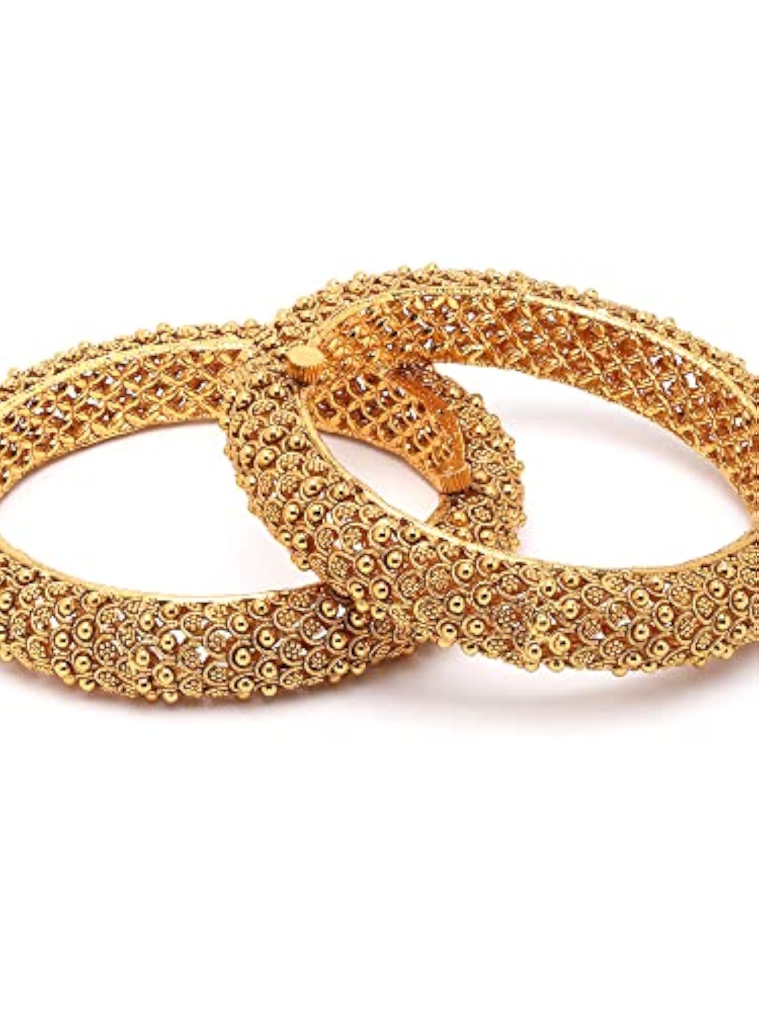 Set of 2 Rajwadi Plated Antique Temple Bangles