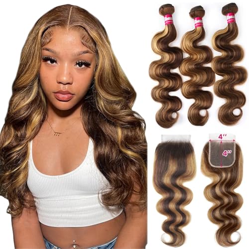 Beaushine 4/27 Ombre Human Hair Bundles with...