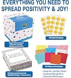 Racrico 70 Inspirational Cards with Envelopes & Stickers – 3.5x3.5 Positive Affirmation Notes in Gift Box – Encouragement, Gratitude, Motivation.