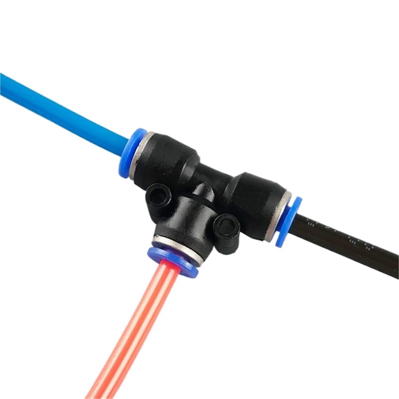 Lot de 20/100 connecteurs pneumatiques à connexion rapide 4 mm, 6 mm, 8 mm, 10 12 mm, raccord en T 3 voies en plastique pour tuyau d'eau (PE-8, 1000 pièces)