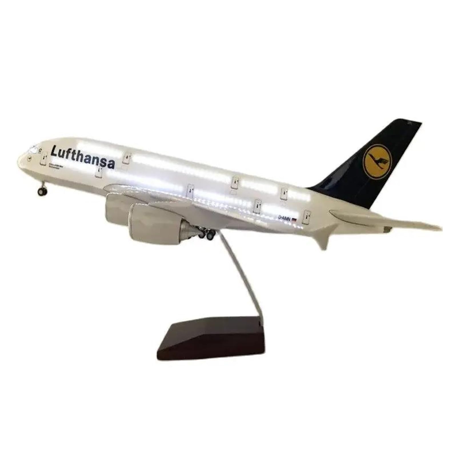 Odlewany metalowy samolot 1:160 Model samolotu do modeli samolotów Lufthansa A380 Odlewane samoloty Duży model samolotu z żywicy Klasyczny model do zbierania i wyświetlania (bez światła)
