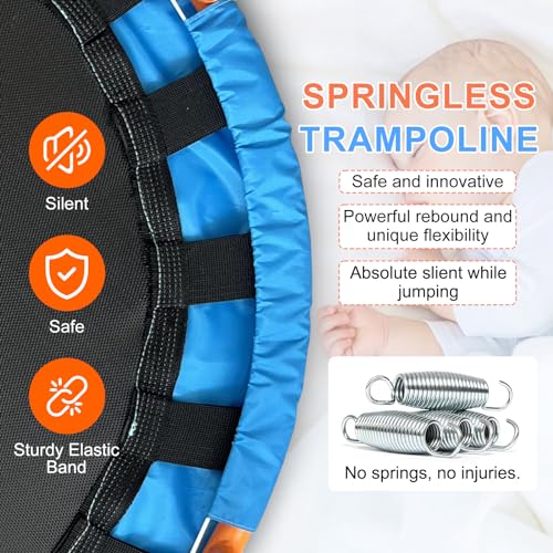 Ativafit 36inch Mini Toddler Trampoline for Kids Ages 2-6 Indoor Outdoor Folding Small Rebounder Trampoline with Foam Handle Safety Padded Cover Fun for Kids