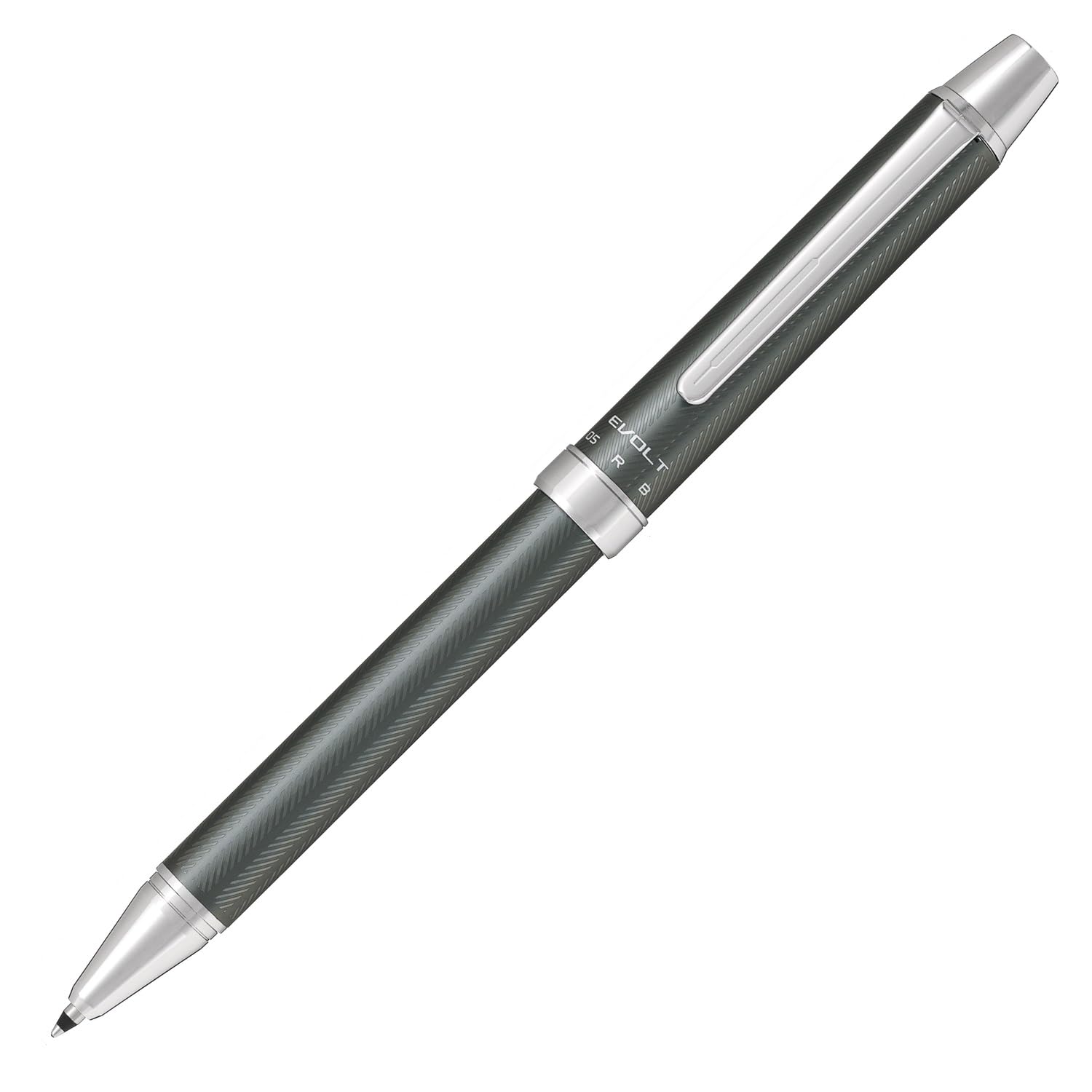 Pilot 2 Color 0.7 mm Ballpoint Multi Pen 0.5 mm Mechanical Pencil, Herringbone Gray Body (BTHE-150R-HGY)