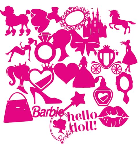 Image of Zesta Aesthetic Stickers for Laptop /Waterproof Anime Decal for Books /Vinyl Sticker for Fridge /Easy to Use Korean Car Sticker Kawaii Cute Stickers (Barbie)