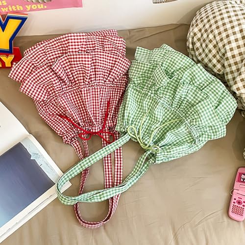 Women Bag Ruffle Plaids Armpit Large Capacity Handbag Commuting Simple Underarm Korean Styles Shoulder Women Armpit Large Cap3