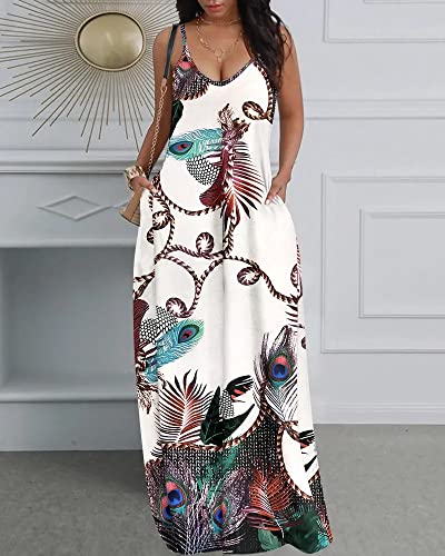 Image of SheKiss 2026 Women's Casual Summer Floral Long Maxi Dresses Floor Length Sleeveless Plus Size Sundresses