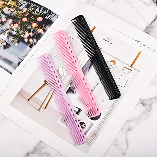 MEISH 3 Pieces Cutting Hair Comb Set - Fine Tooth, Standard Teeth, Clipping Comb for Styling - Barber Salon Hair Care Tools (3 Colors) - Image 5