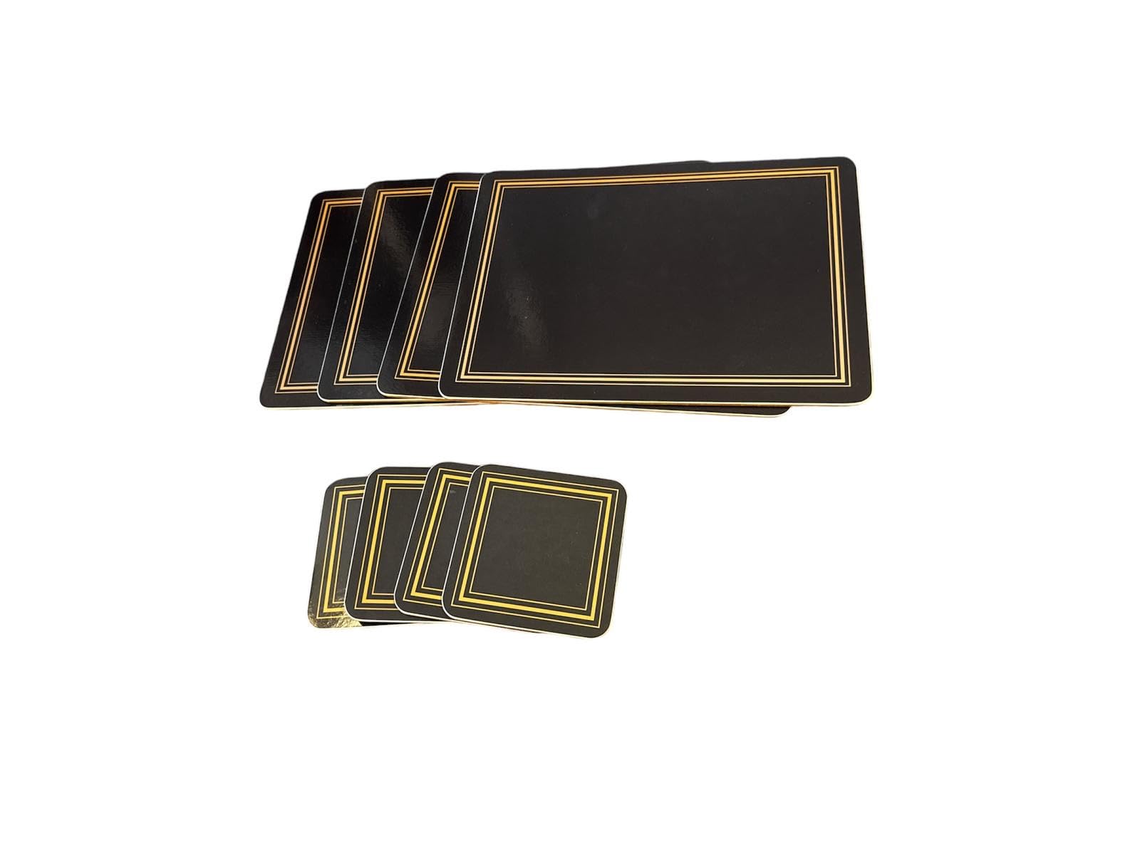 Tamersgifts Black Placemat And Coaster Set Sets Of 4 Placemats With 4 Matching Coasters (Black Placemat And Coaster Set)