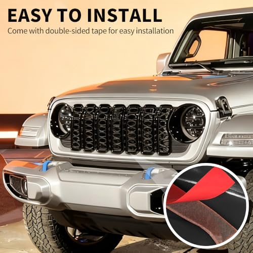 Image of MAXDOM Grill Inserts Headlight Covers Set Fits for (2024-2026) Wrangler JL and Gladiator JT partial models (Exclued Sport, Sport S and Mojave)