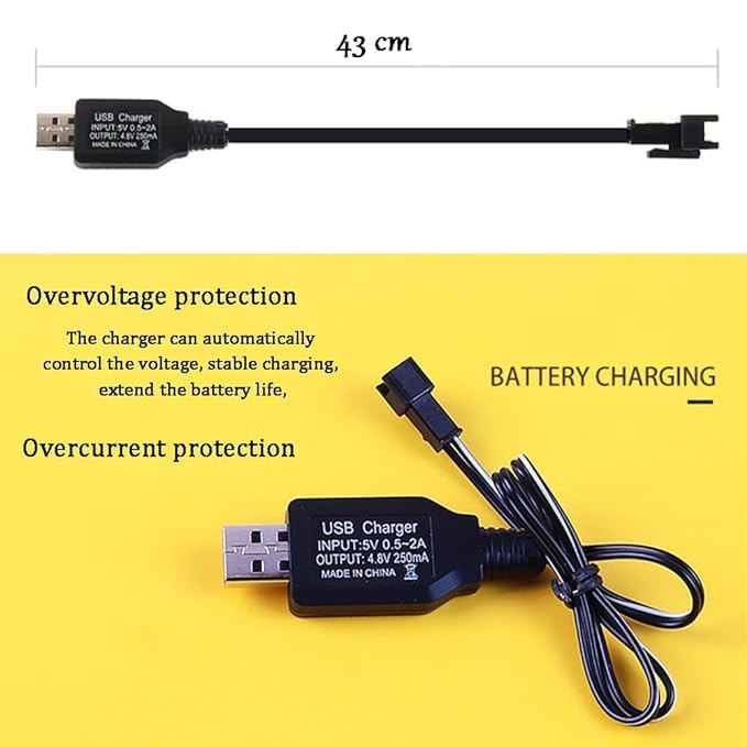 Bogota RC Model Battery Charger Cable Lithium Battery Charger for RC Drone Toys & Multipurpose Batteries RC Car Charger Charging Protection Circuit and Indicator Light Connector Plug 2