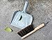 OAKART Metal Dust Pan and Brush Set Soft Bristle Wooden Broom Heavy Duty Pan Portable Size