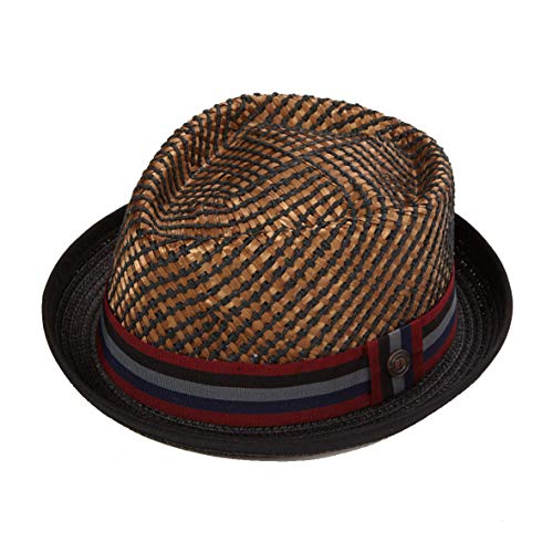 DASMARCA Mens Summer Pork Pie Straw Hat - Nico Bronze S