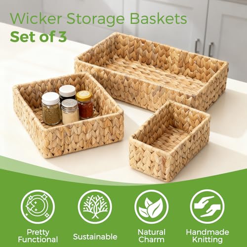 Wicker-Storage-Baskets-Set-of-3-Large-and-Small-Wicker-Pantry-Baskets-Set-Handwoven-Water-Hyacinth-Baskets-for-Organizing-Decorative-Natural-Woven-Baskets-3Pack-for-Toilet-Shelves-Boho-Decor