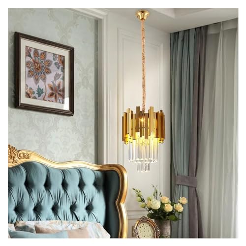Lustre en cristal moderne à LED suspension luxe pour salon et salle à manger