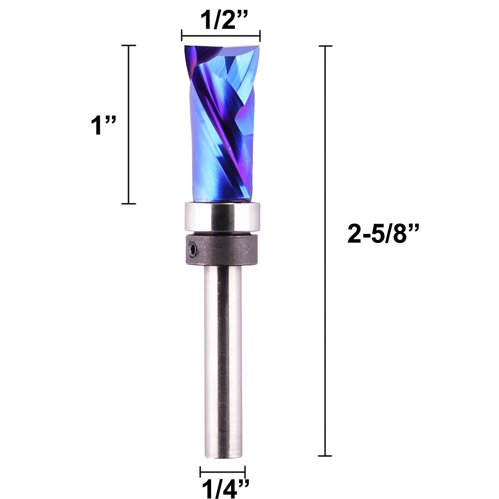Jiiolioa Top Bearing Compression Flush Trim Router Bit 1/4