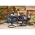 Hanover Montclair 7-Piece Outdoor Dining Set with 6 Swivel Rockers, Navy Blue Cushions and Stamped Steel Rectangular Dining Table, Patio Dining Set for 6, Premium All-Weather Patio Furniture for Deck