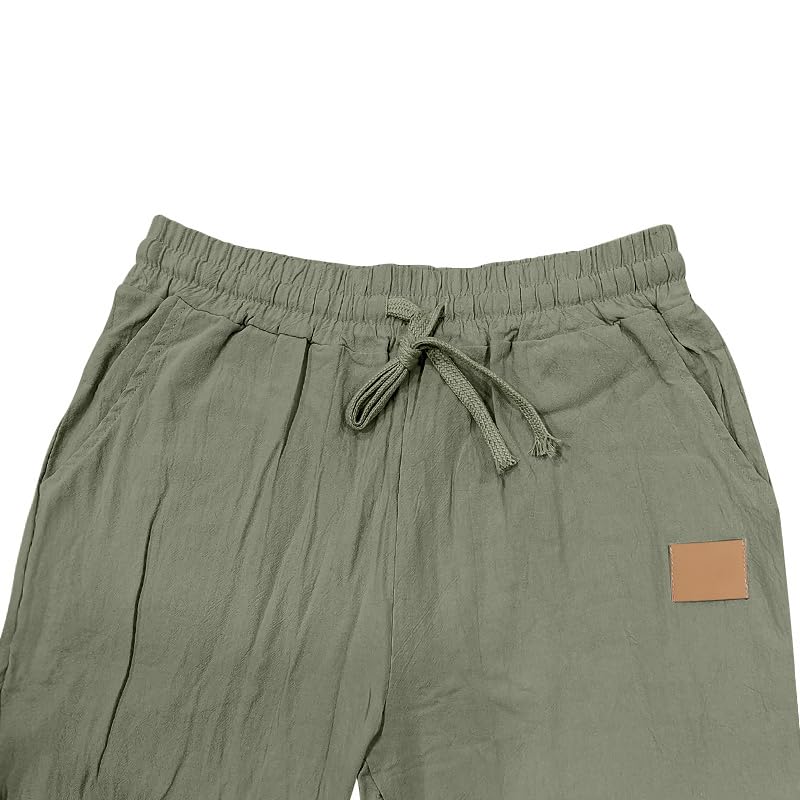 Mens Solid Color Comfy Pants Yoga Beach Loose Fit Trendy Trousers Casual Summer Elastic Waist Drawstring Outfits4