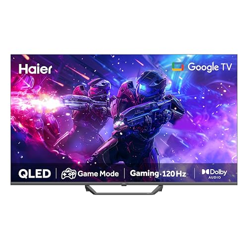 Haier QLED 4K UHD H75S80FUX 75'' Smart TV, Google TV, Dolby Audio, HDR 10, Telecomando Smart, Google Assistant, Bluetooth 5.1, Gaming Accelerator, USB 2.0, DBX TV, HDMI 2.1 x 4 [2025]