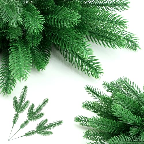 Scettar 48 Stück Künstliche Tannenzweige für Weihnachten –...