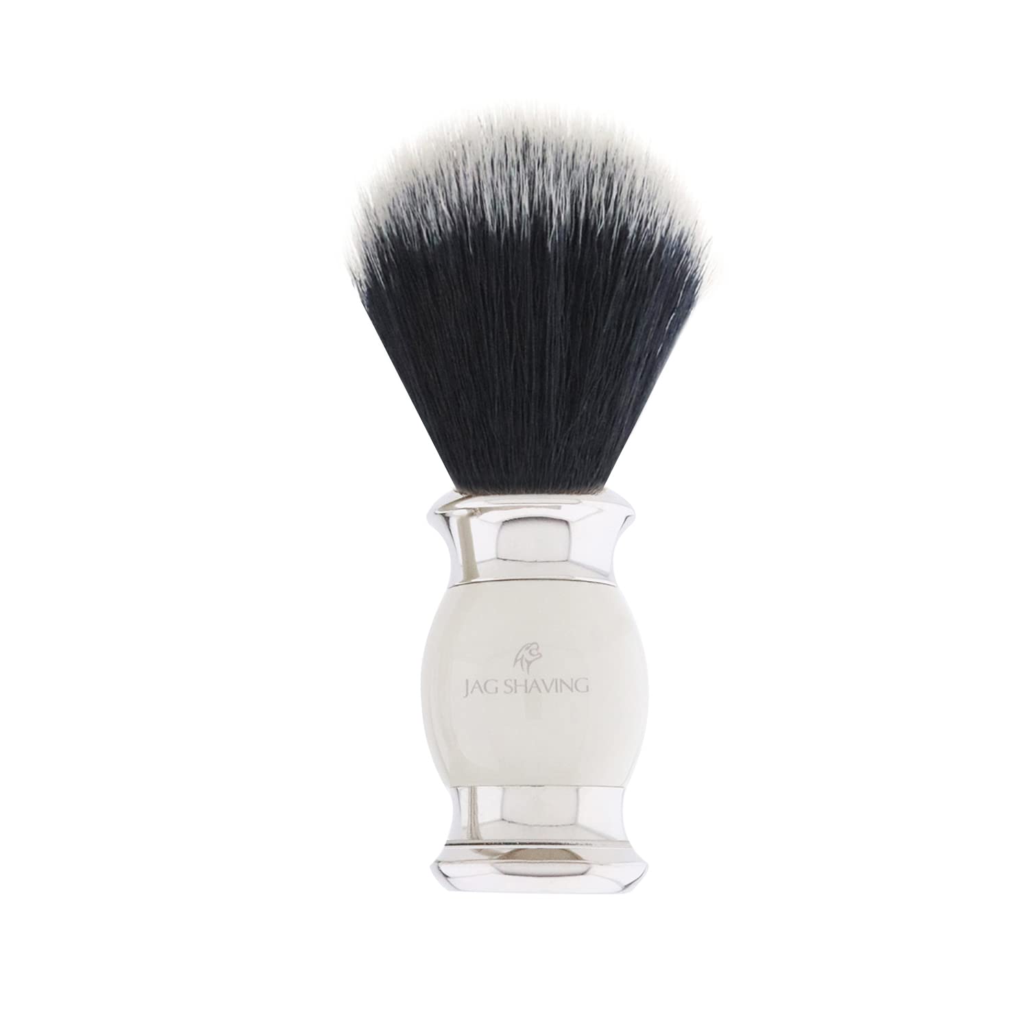Jag Shaving Zestaw do golenia - 4-częściowy zestaw do golenia - JAG's LEE Range - czarny syntetyczny pędzel do golenia - 3-krawędziowe ostrza do golenia - miseczka do golenia - stojak do golenia - zestaw upominkowy