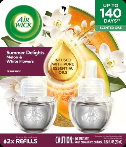Air Wick Plug In Scented Oil Refill, Summer Delights, 2 ct | Infused with essential oils; plug in refill for home scenting: bedroom, bathroom, kitchens, living room, office & hallways. - image 2