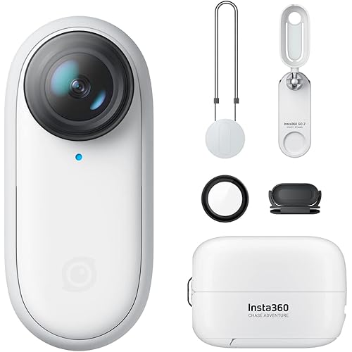 Insta360 GO 2 – Small Action Camera, Weighs 1 oz, Waterproof, Stabilization, POV Capture, 1/2.3" Sensor, with Charge Case and Wearable Camera Accessories for Travel, Sports, Vlog