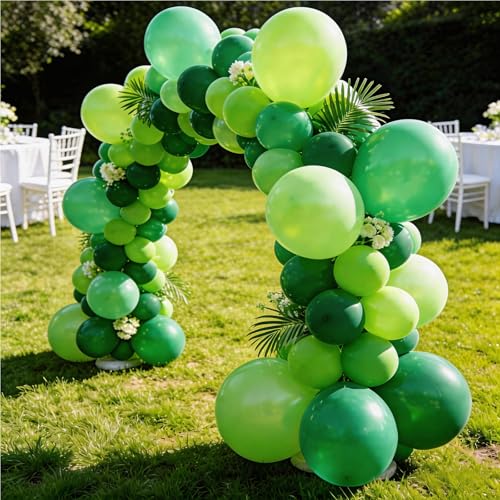 Image of Green Balloons Birthday Party Balloons - 100 Pack Balloon 12 inch for Christmas Green Themed Wedding Graduation Birthday Party Backdrop Decorations