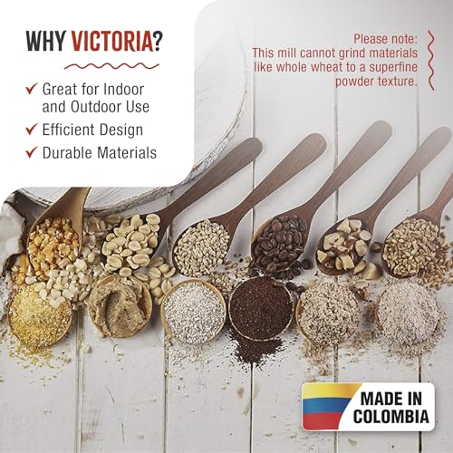 Image of Victoria Manual Cast Iron Grain Mill with Low Hopper, Premium Corn-Grinding Mill and Grain Grinder, Made in Colombia (Pack of 3)