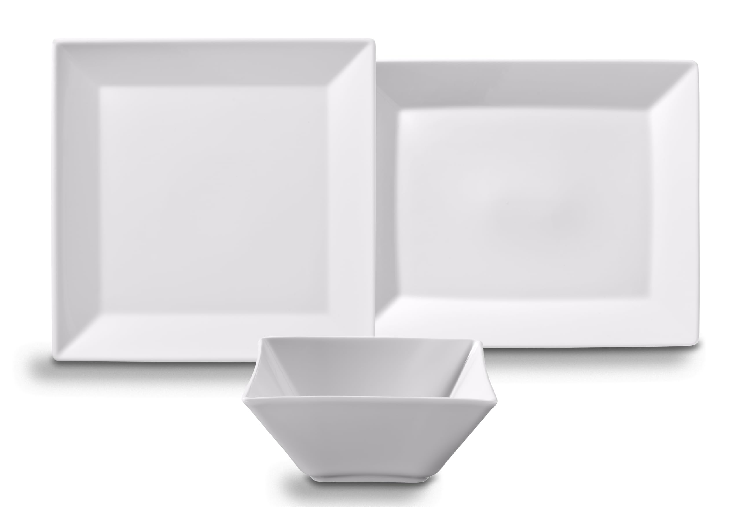 METRO Professional Assiette Plate Macario, Grès, 21 x 21 cm, Carrée, Blanche, 6 Pièces (Blanc, 21 x 21 cm)
