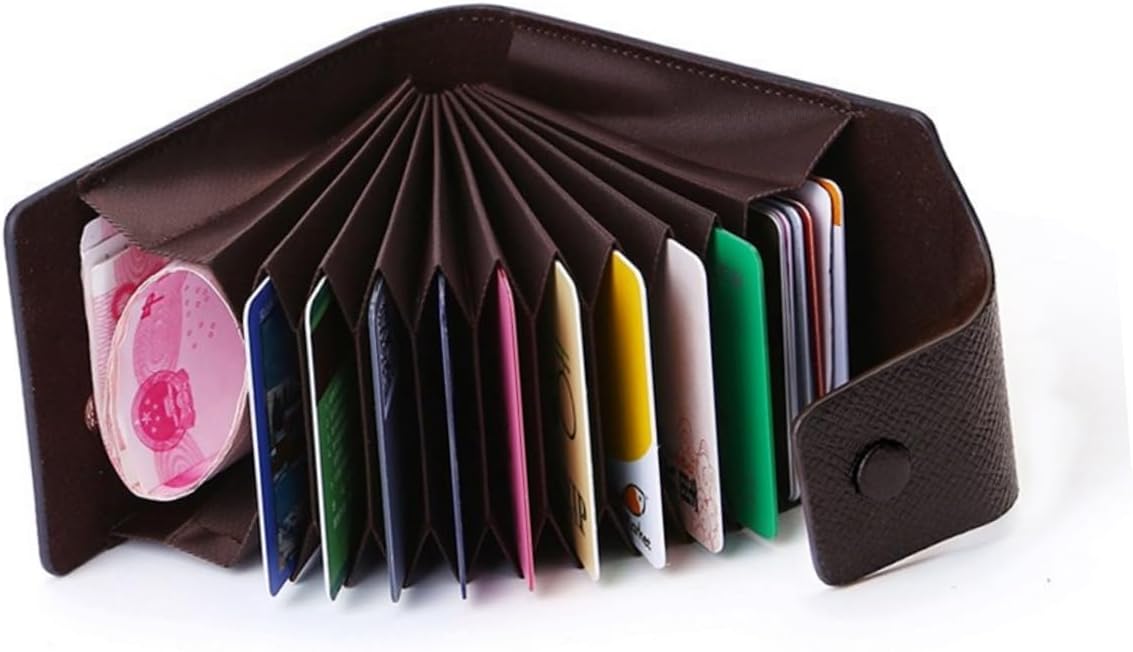 Multifunctional Buckle Bag for Men Stylish Coffee Storage Wallet for Cards and Certificates Pu Design Simple Closure for Everyday Use