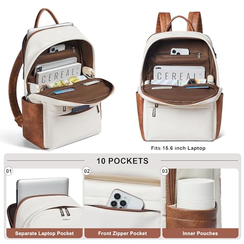 Mochila vegana beige para portátil de 16 pulgadas miniatura 5