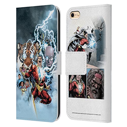 Head Case Designs Licenciado Oficialmente Justice League DC Comics Family, Black Adam, Dr. Sivana Arte de cómics de Shazam Carcasa de Cuero Tipo Libro Compatible con Apple iPhone 6 / iPhone 6s